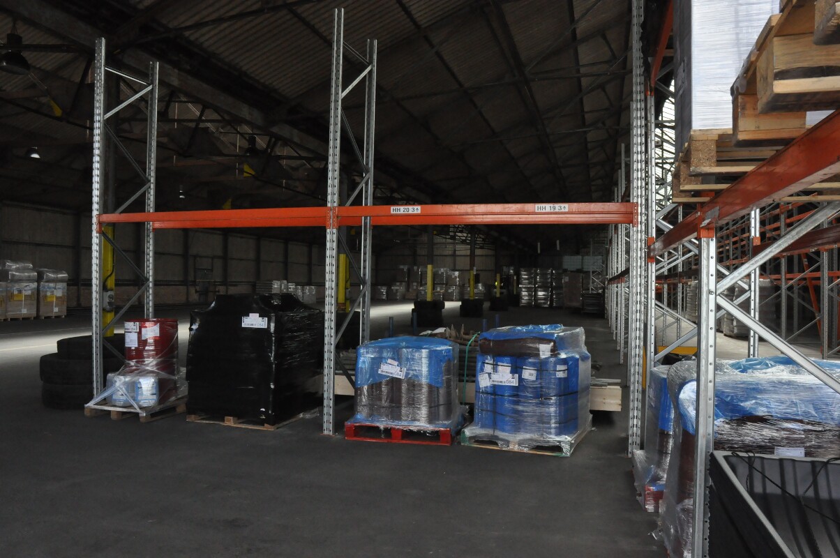 Inside a warehouse